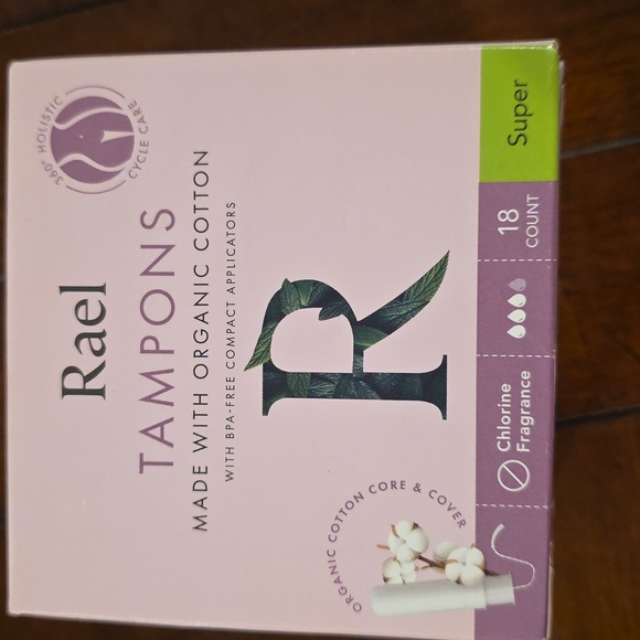 (J33) Rael Tampons Made With Organic Cotton 18 Count Super - Picture 1 of 4